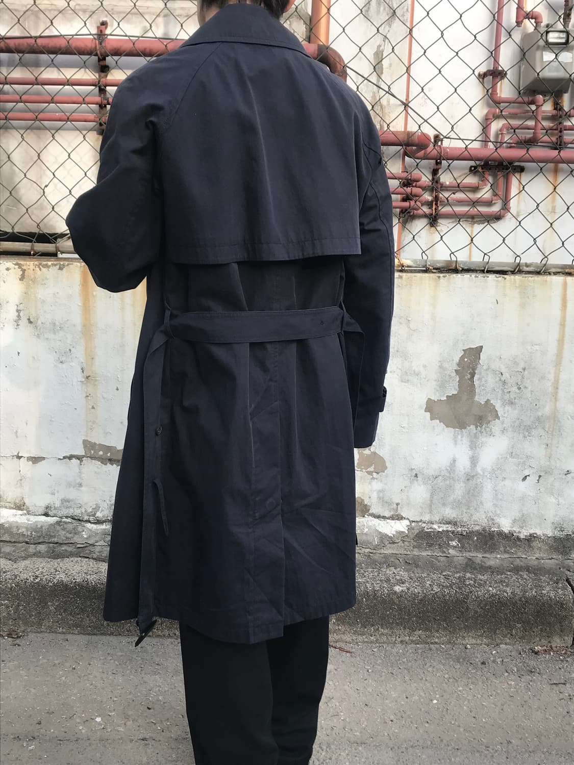 네이비 트렌치 코트 L 상품이미지4