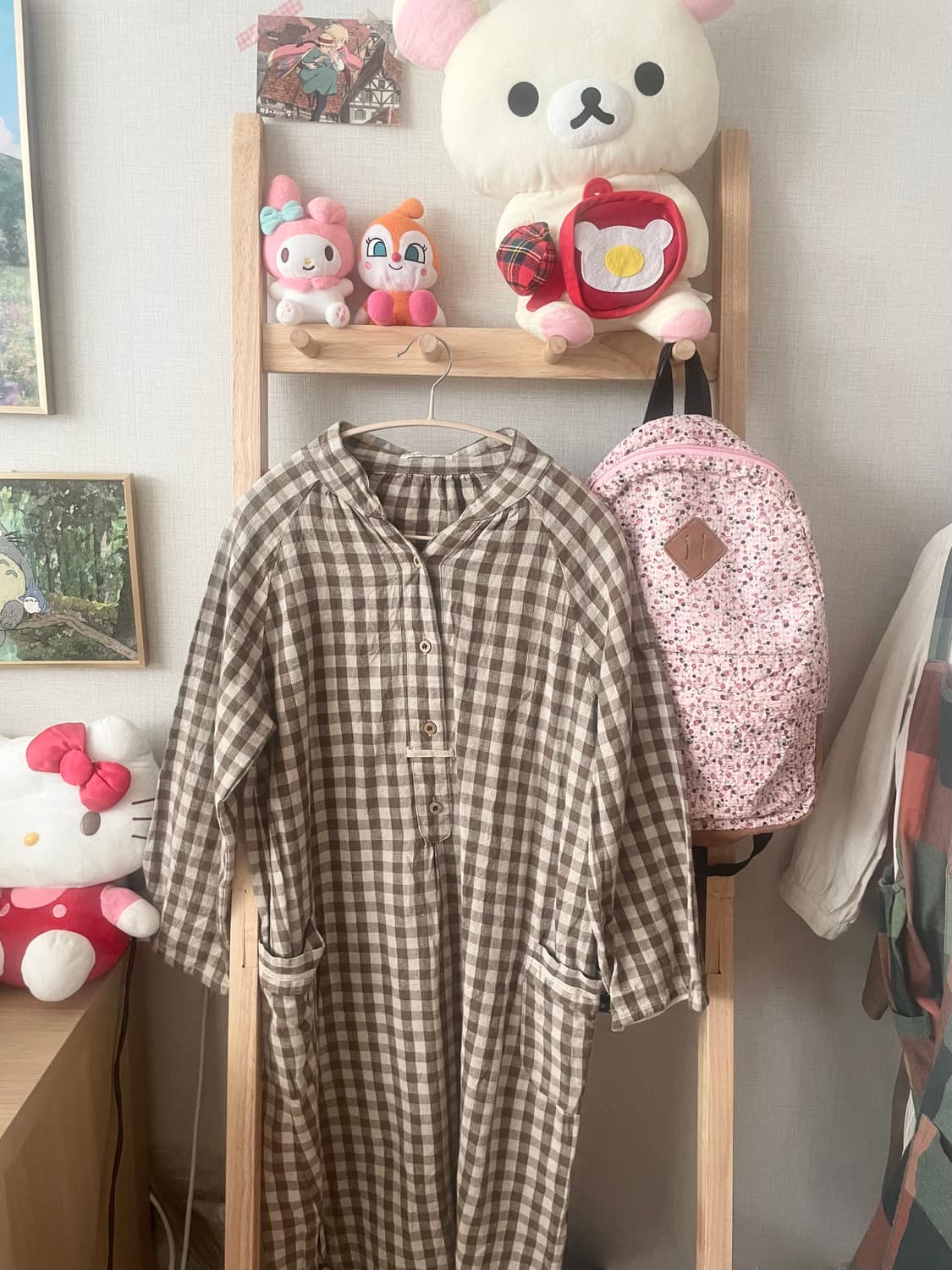 모리걸 빈티지 사만사모스 체크 롱 원피스 set 🧡🤎 상품이미지3