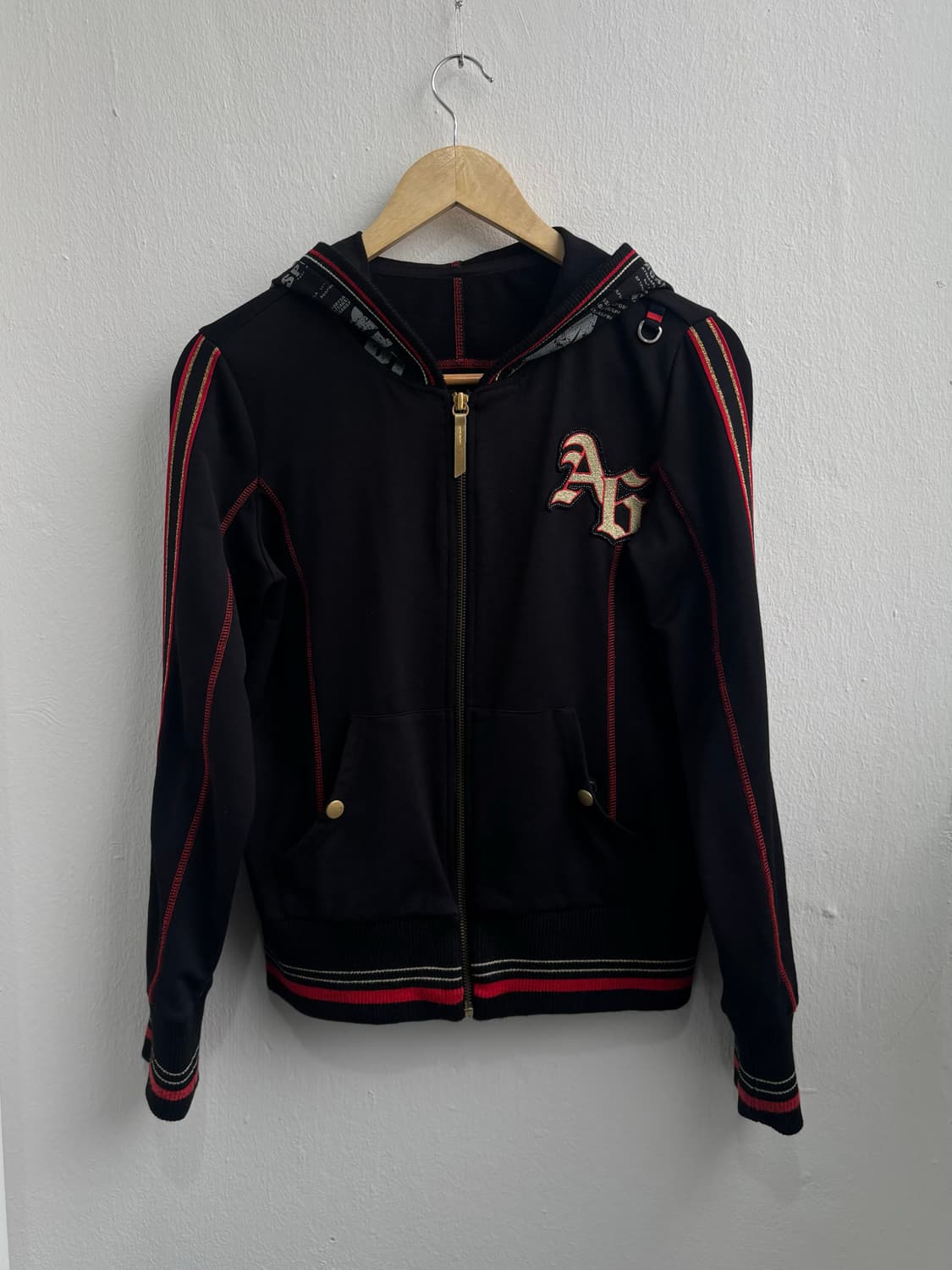 Vintage Black Graphic Hood Zip-U 상품이미지4