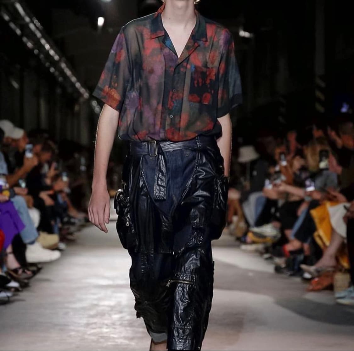 [50] 드리스반노튼 시스루 플라워 반팔 실크 셔츠 상품이미지3