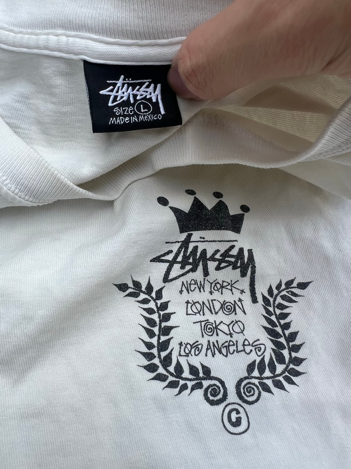 STUSSY TEE / 스투시 뉴욕 런던 도쿄 LA 반팔 티셔츠 화이트 상품이미지4