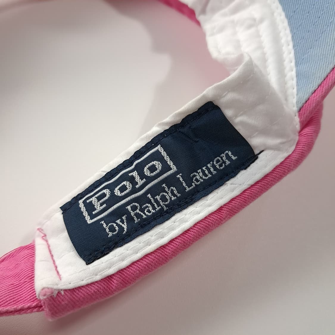 CK421 L 폴로 90s 포니자수 배색 핑크 썬바이저 썬캡 모자 상품이미지7