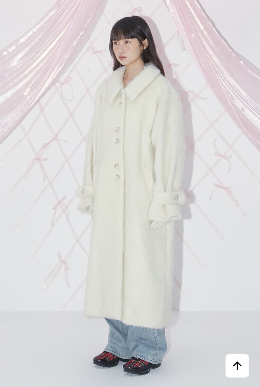 새상품 ) 마가린핑거스 헤어리 울 롱코트 (아이보리) 상품이미지2