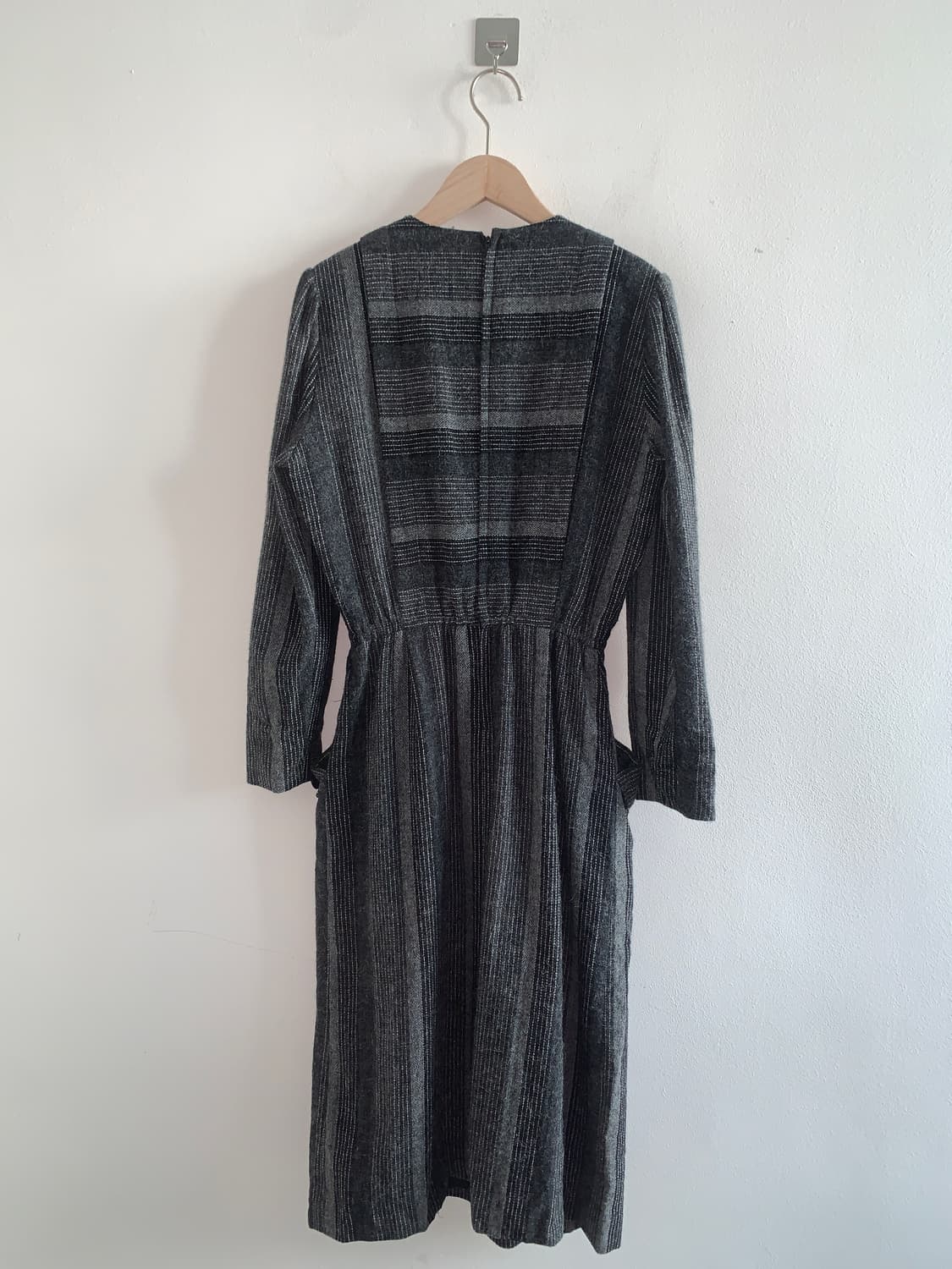 Wool check button dress 상품이미지6