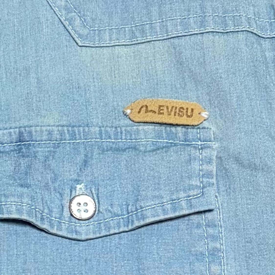 [EVISUJEANS® | L] 에비수 라이트블루 데님셔츠 상품이미지4