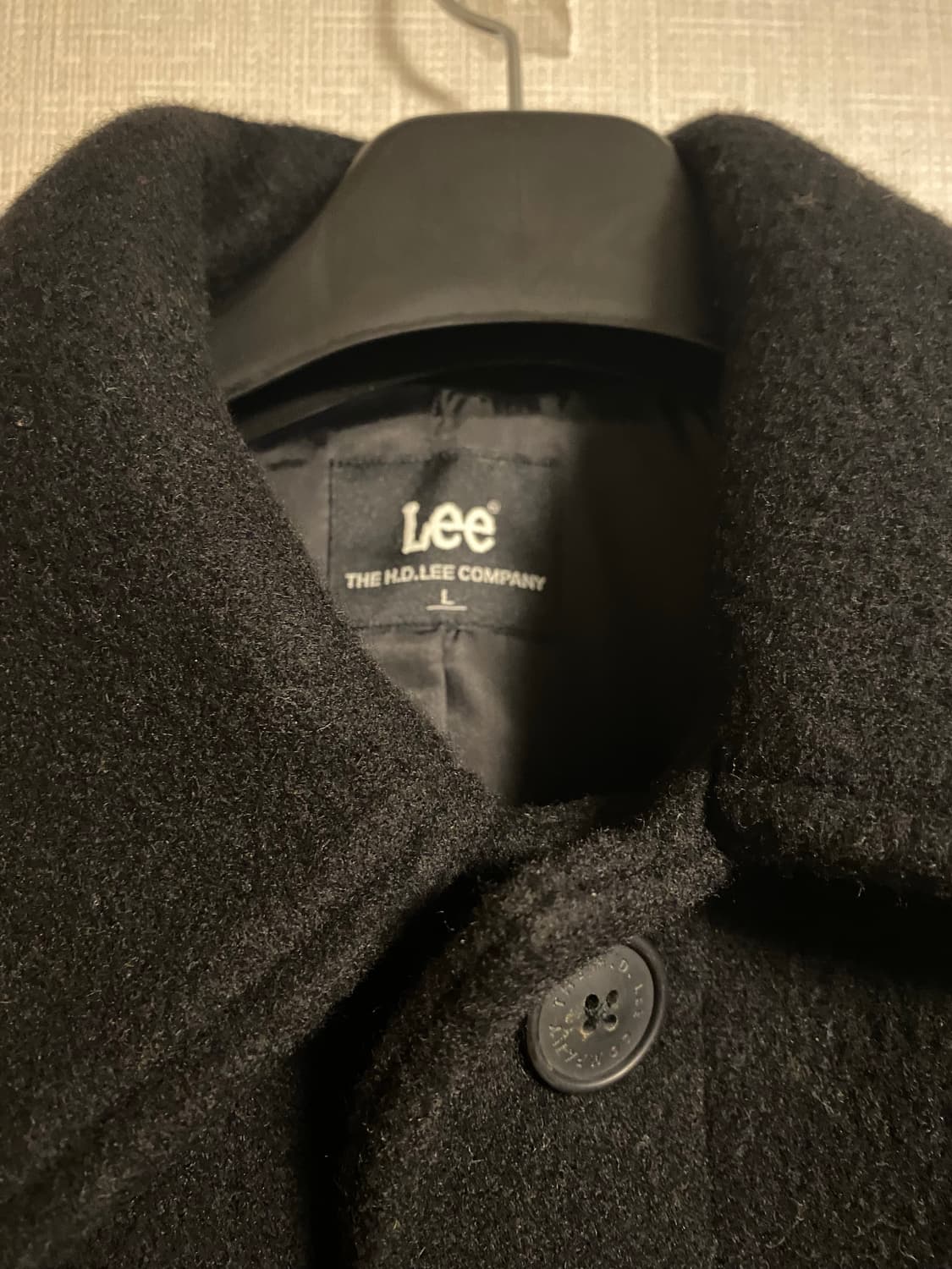Lee 블랙 롱코트 상품이미지3