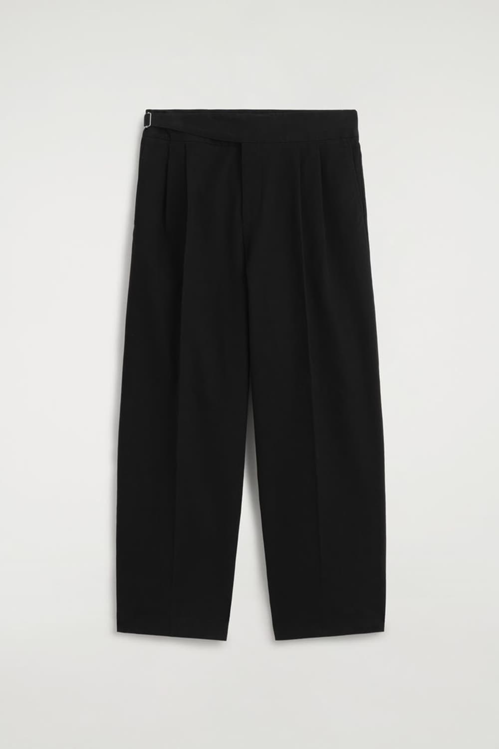 cos 벨트 디테일 플리티드 와이드 레그 트라우저 블랙 50 상품이미지2