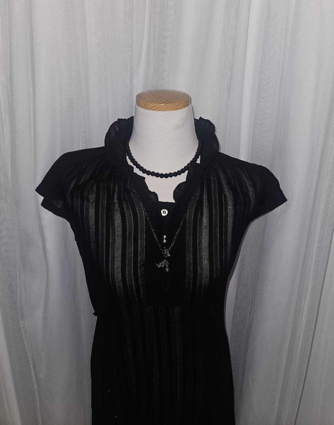 Hampstead 미드나잇 스트라이프 레이스  드레스 상품이미지2