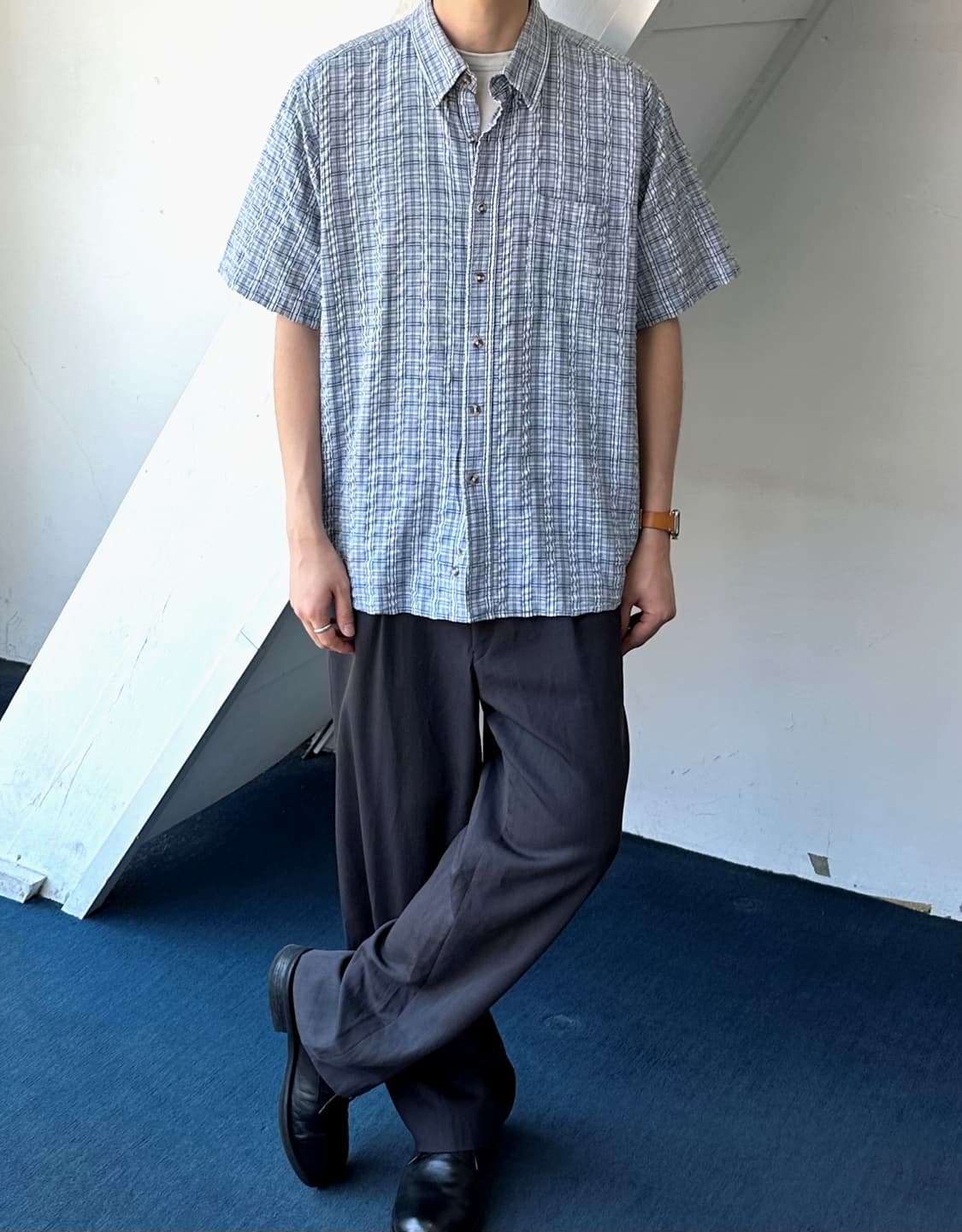 Natural sucker fabric H/S shirt 상품이미지9