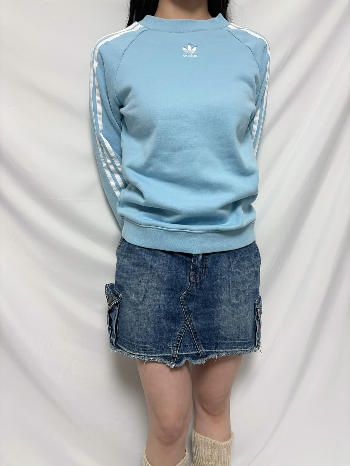 빈티지 아디다스 스카이블루 파이어버드 스웻셔츠 상품이미지3