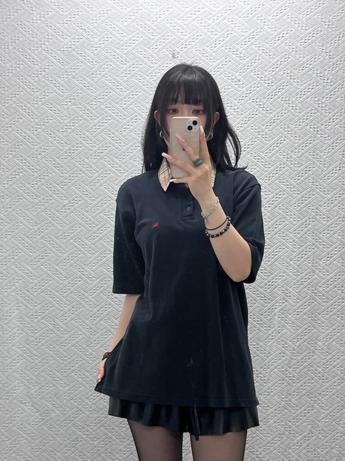 버버리 캐주얼 빈티지 노바체크 카라 오버핏 반팔티 L C12115 상품이미지2