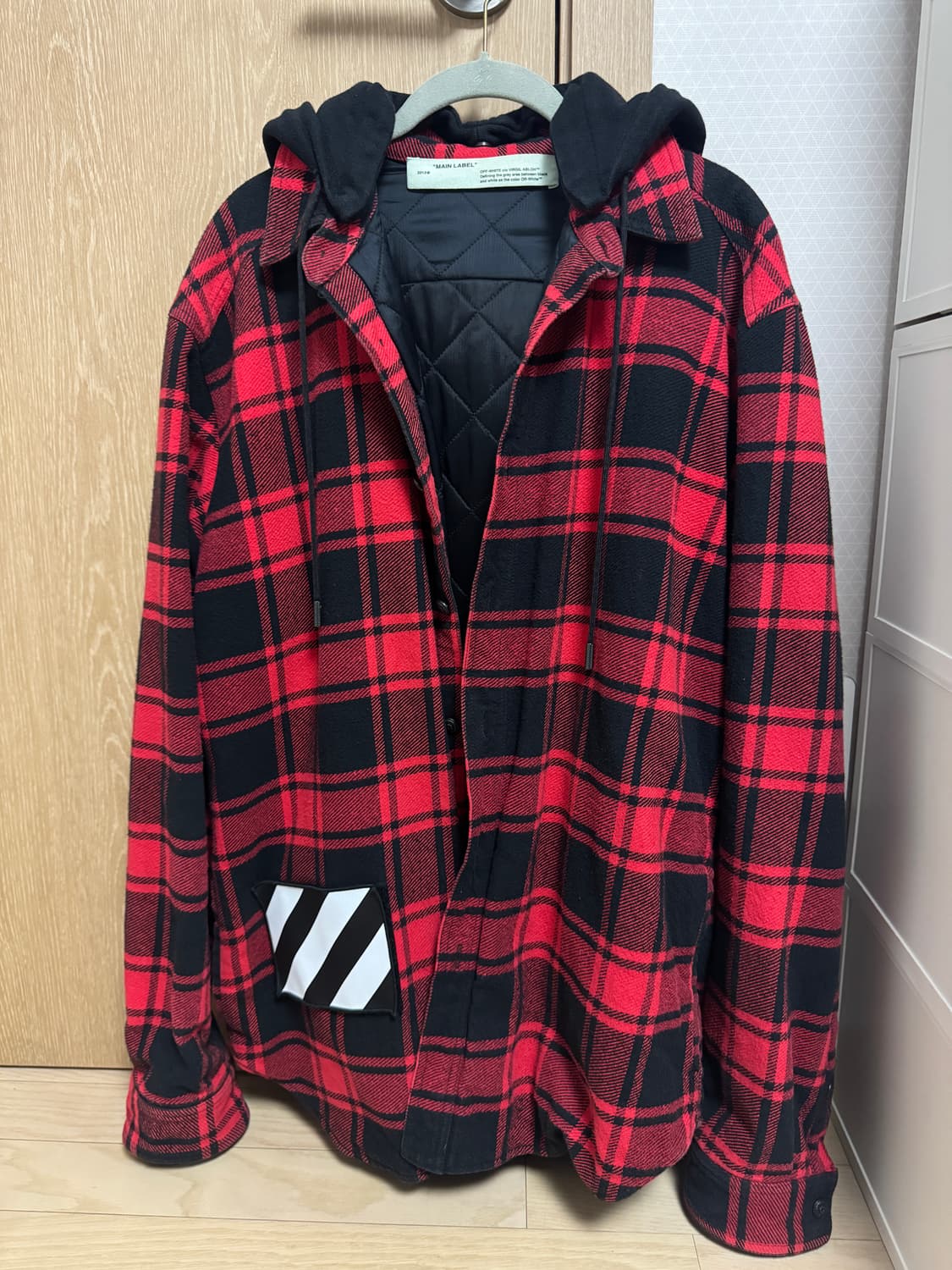 오프화이트 체크 누빔셔츠 상품이미지1