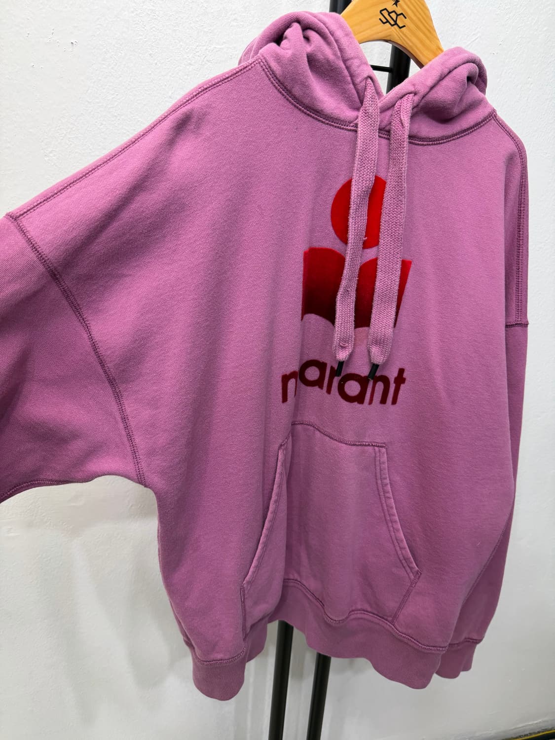 정품) 이자벨마랑 오버핏 핑크 로고 후드티 36 상품이미지2