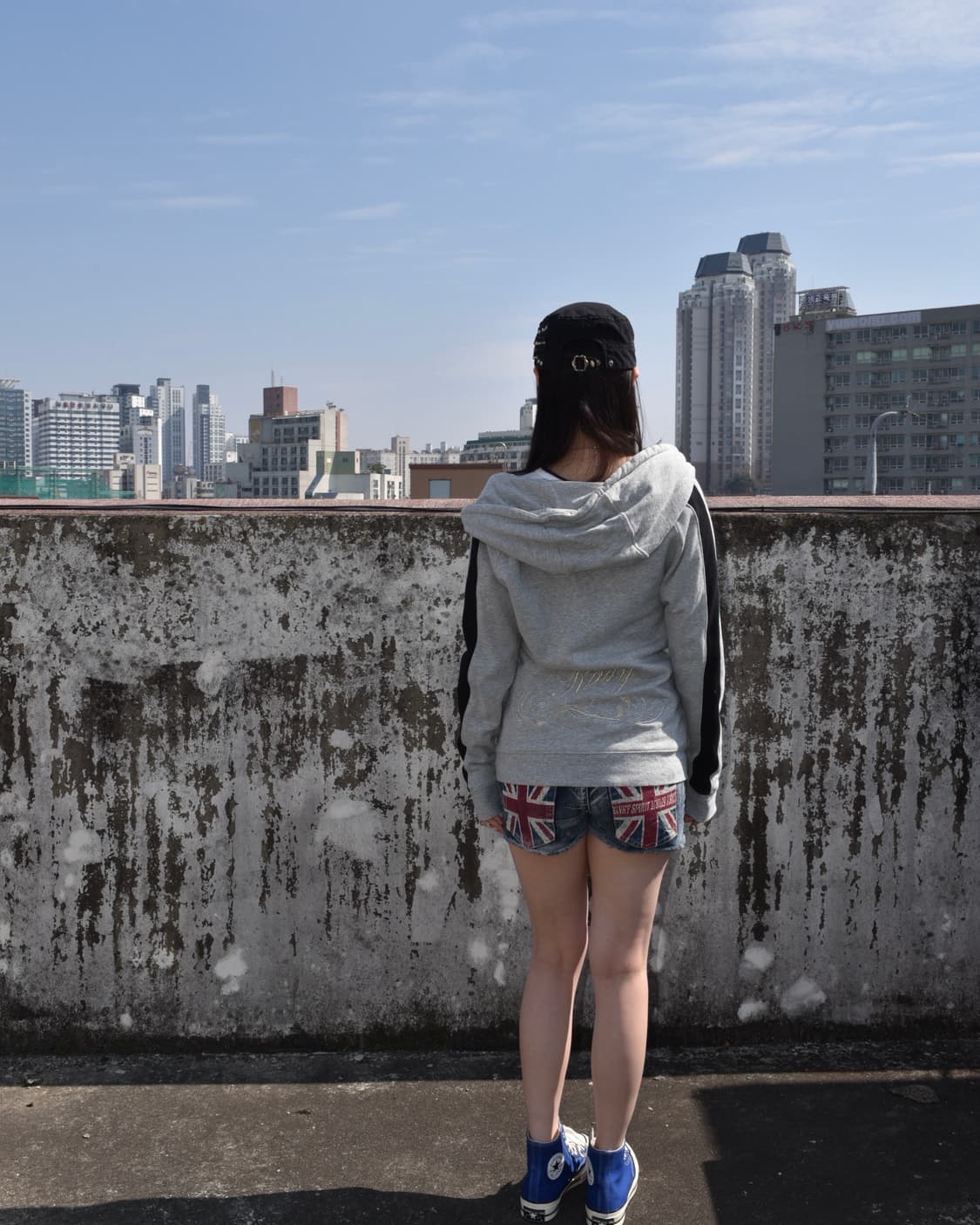 y2k 그런지 블랙 라인 그레이 후드 집업 상품이미지8