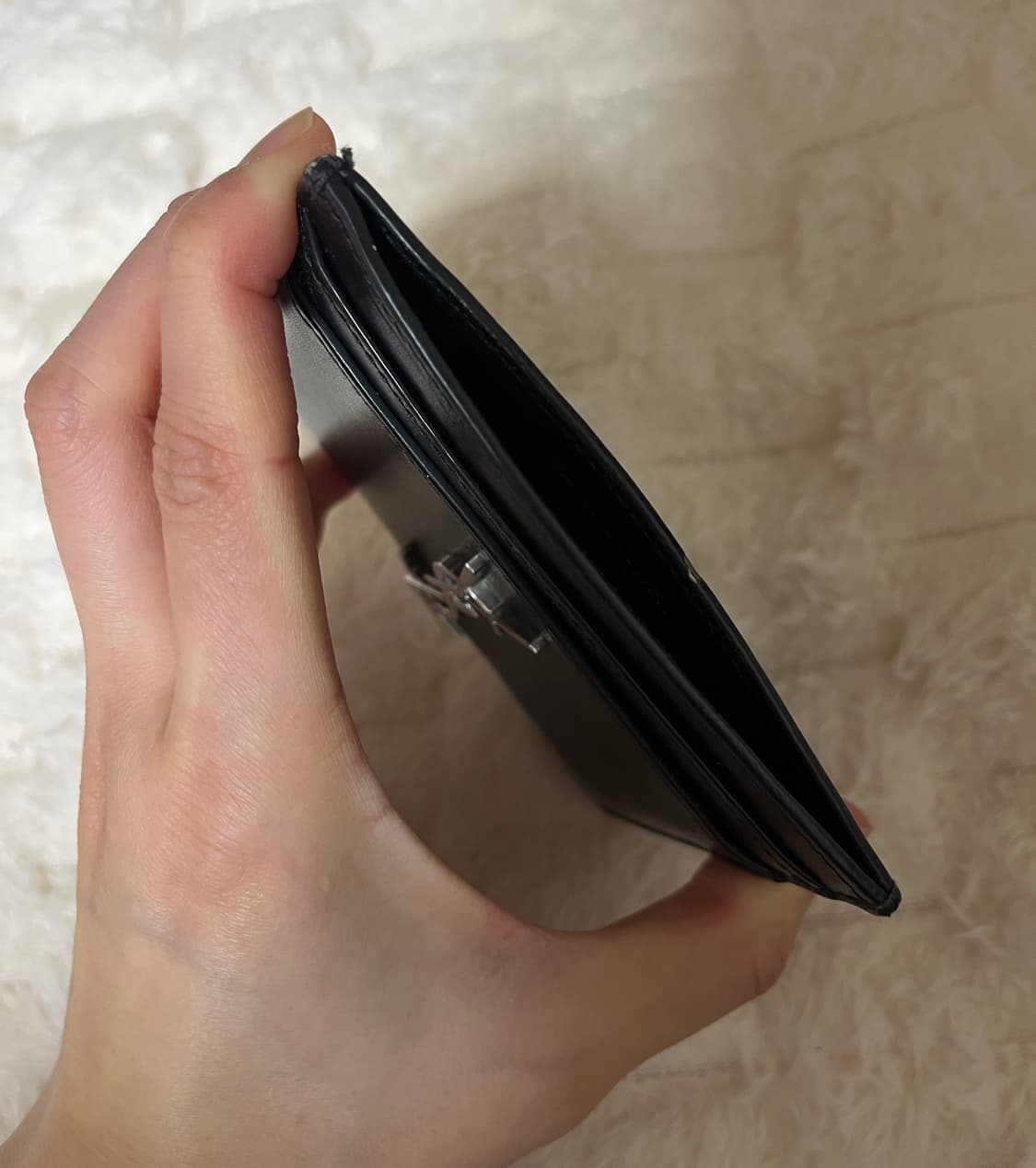 생로랑 Saint Laurent 모노그램 카드지갑 블랙 상품이미지5