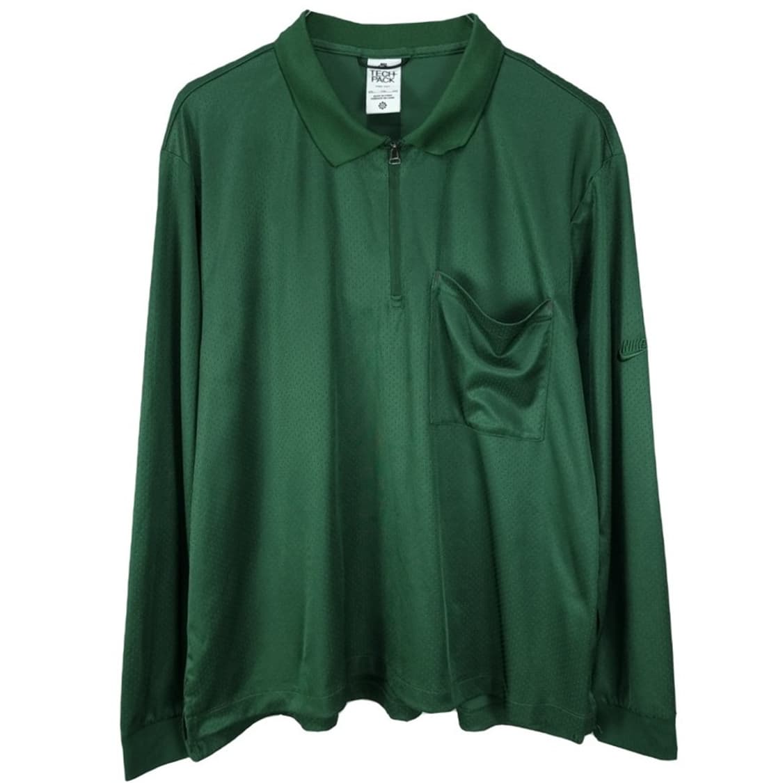 [나이키] 테크팩 시리즈 오버핏 지퍼 긴팔 카라티 그린 M19152 상품이미지2