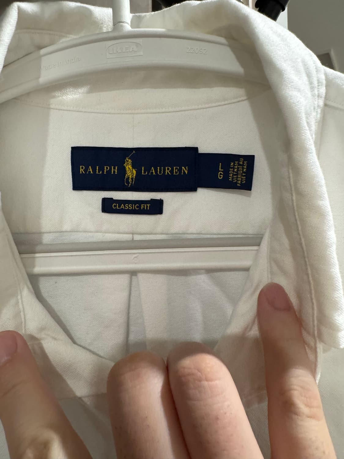 폴로 옥스포드 셔츠 화이트 라지 국내매장판 상품이미지2