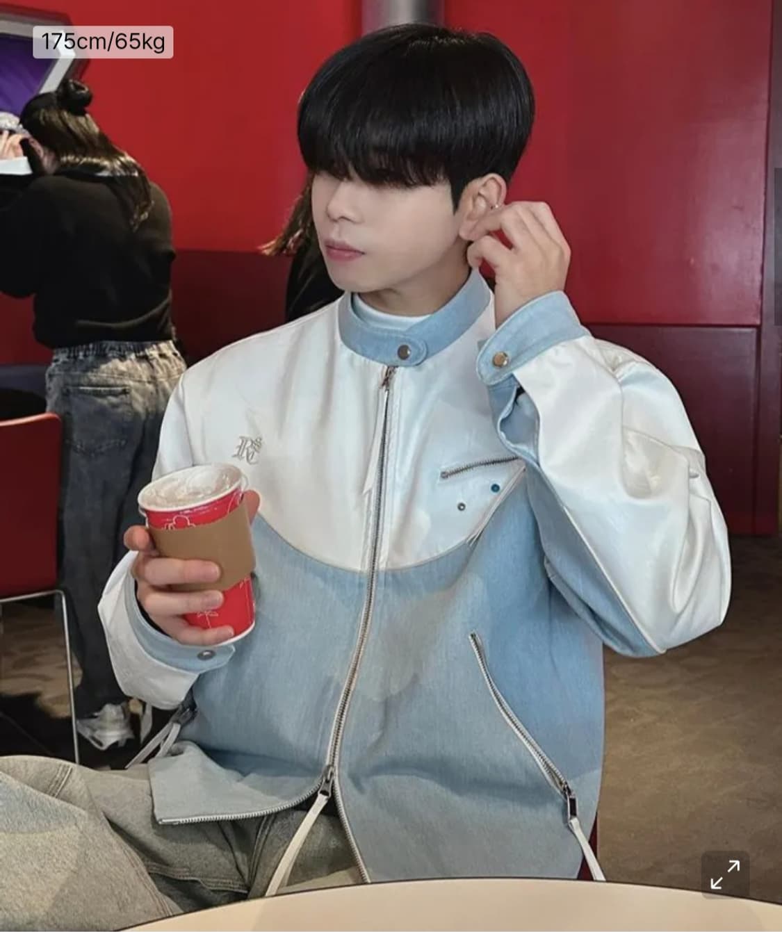 *택 있는 새상품* 알에스에스씨 레더&데님바이커자켓 상품이미지5