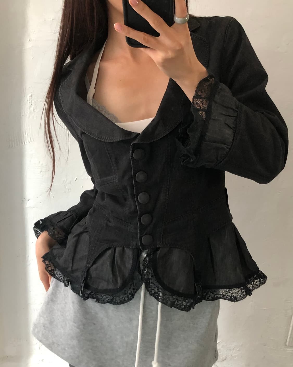Moschino Jeans 모스키노진스 흑청 컬러 레이스 블레이저 자켓 상품이미지1