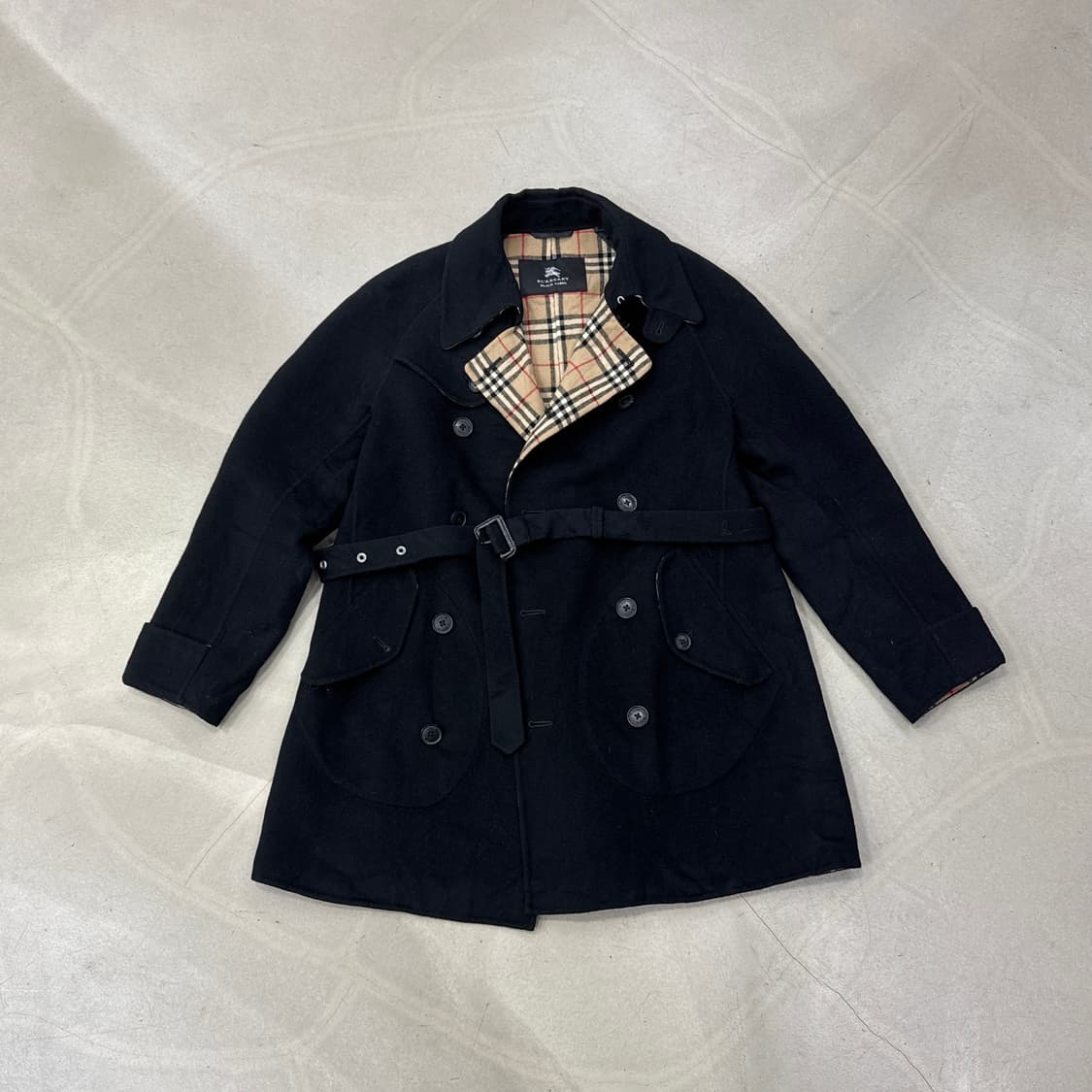버버리 블랙 라벨 울 노바체크 코트 M 상품이미지2