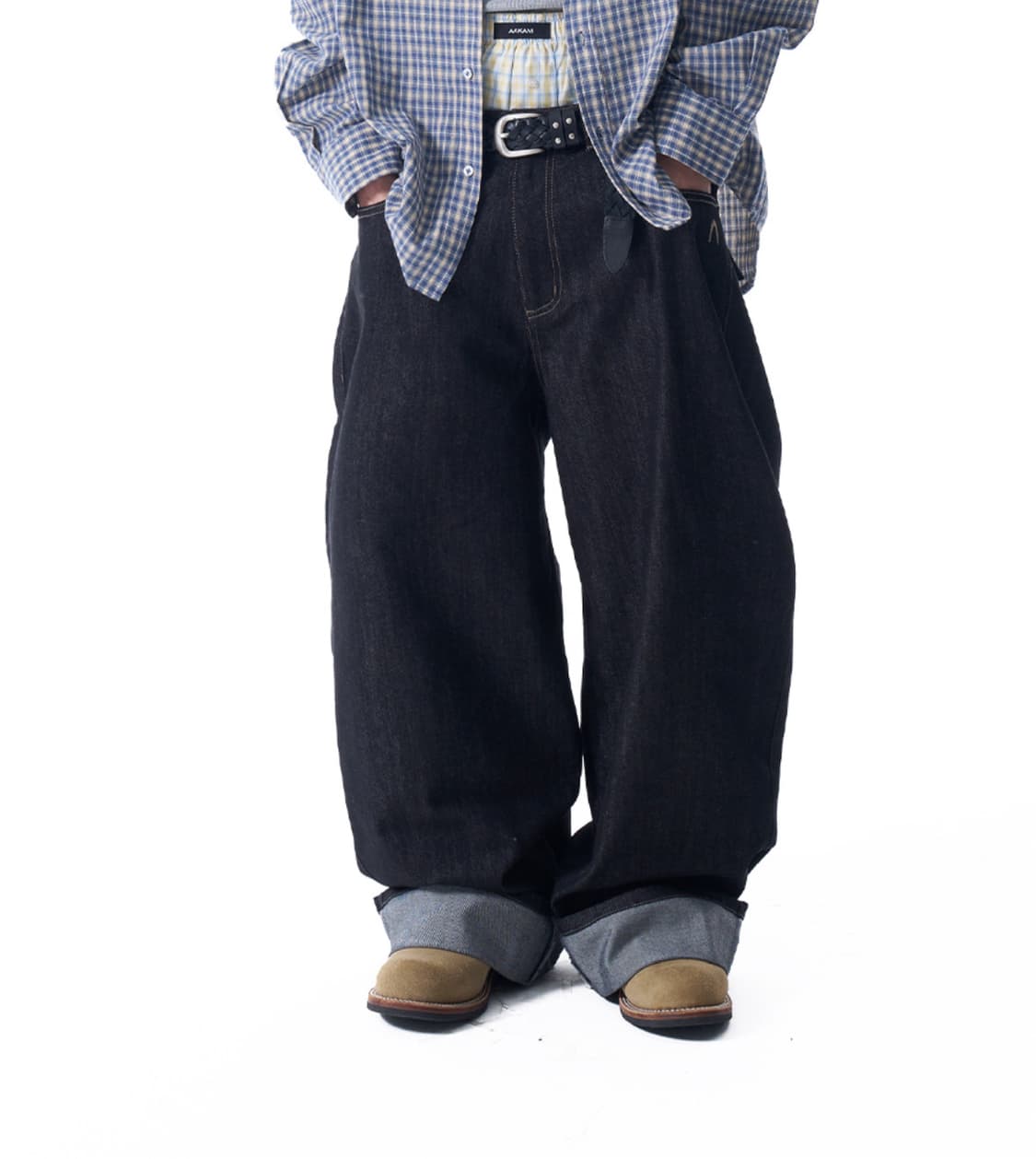 아캄 Cinch Back Denim Pants (Black) 상품이미지2