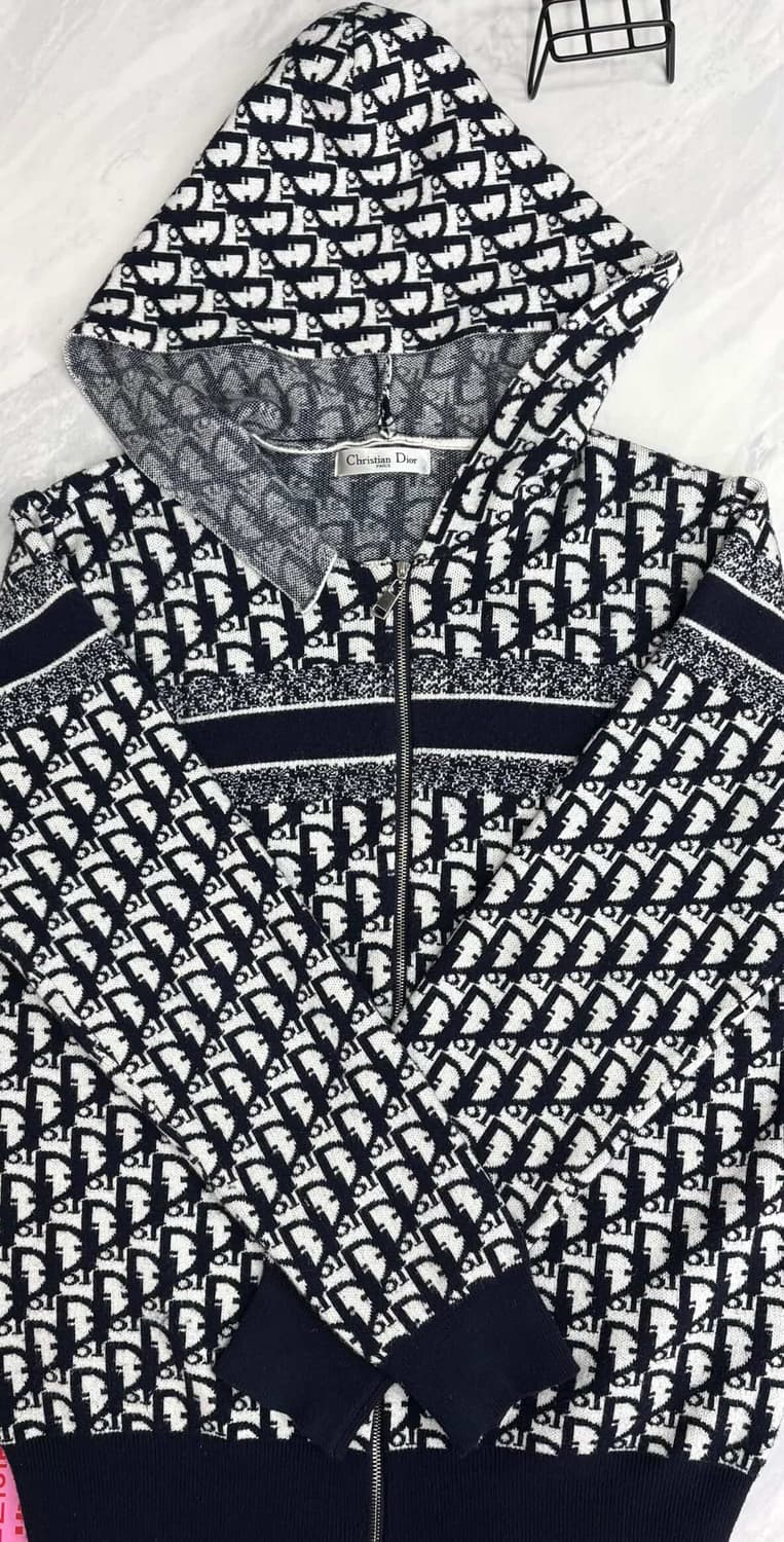 디올 오블리크 캐시미어 혼방 니트 후드집업  상품이미지1