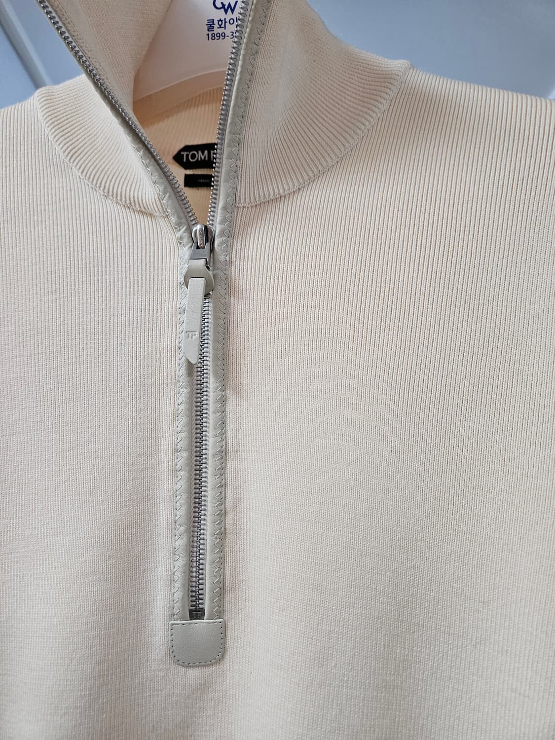 [50] 톰포드 헤비 울 100 하프 집업 아이보리 톰포드 니트 상품이미지2