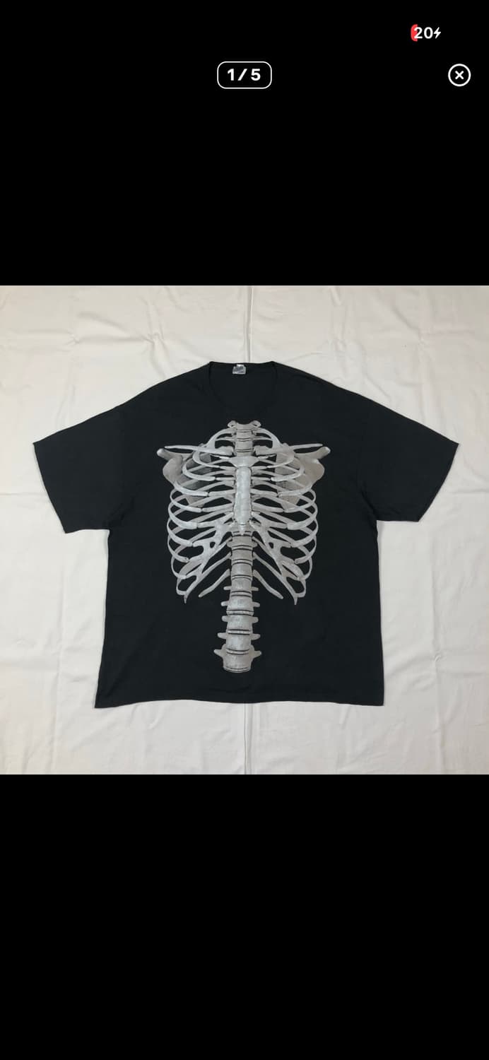 90s 본 bone 엑스레이 프린트 반팔티 xl 상품이미지1