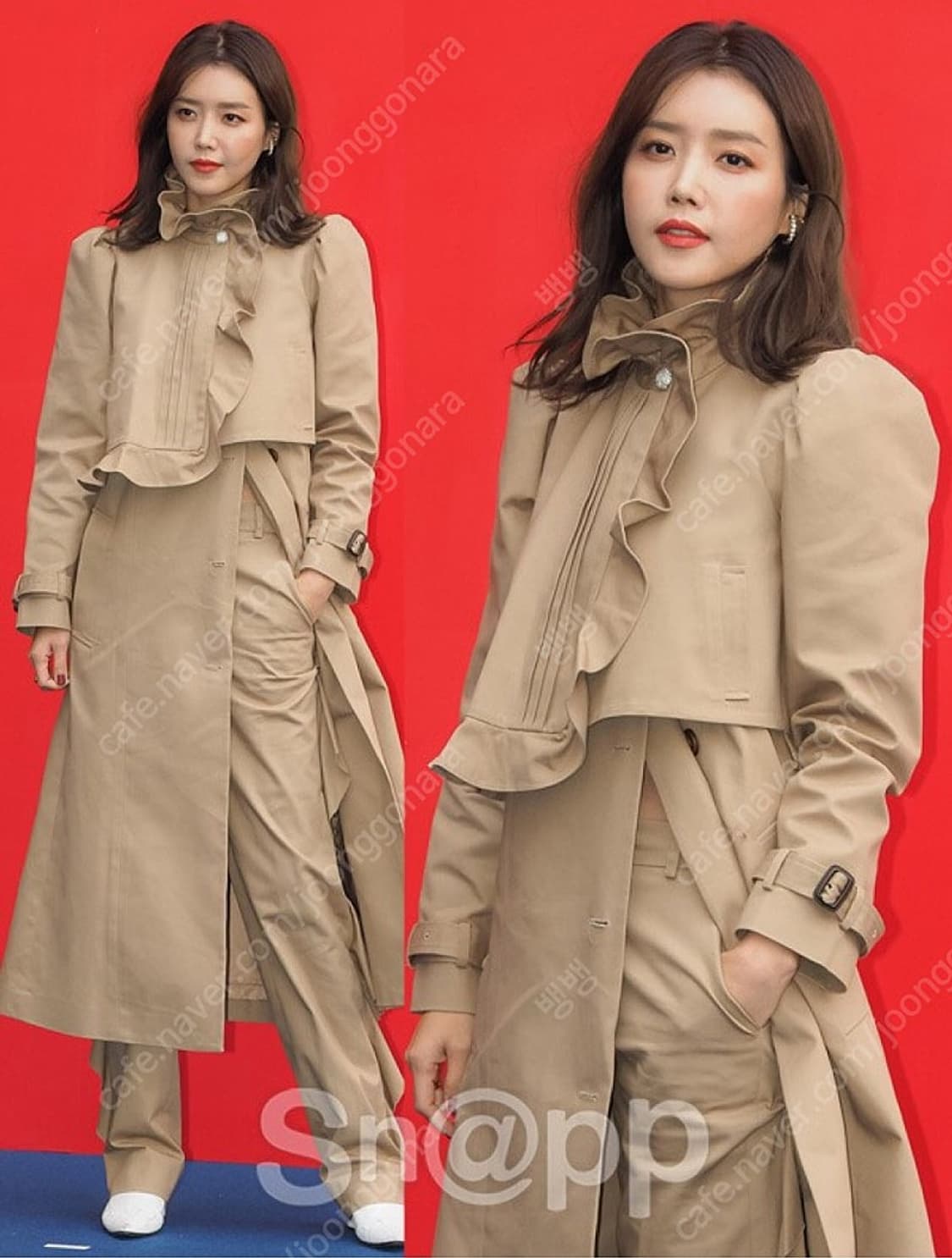 베이비센토르(더센토르) 러플 하이넥 트렌치코트 블랙색상 상품이미지3