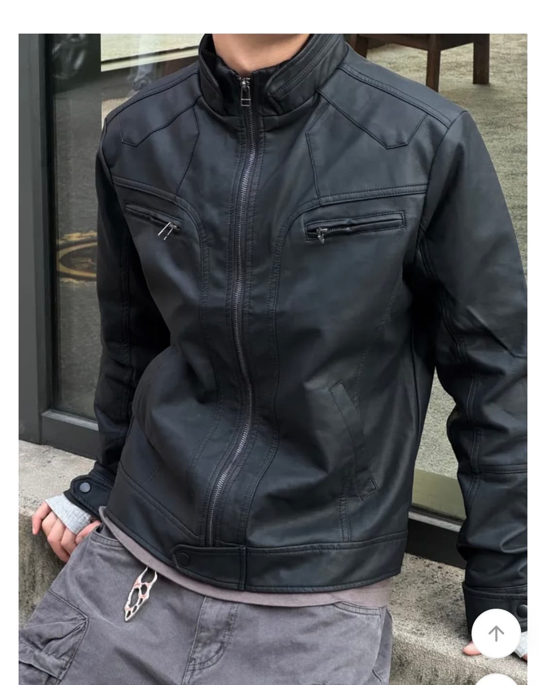 에이블리 갱갱샵 레더자켓 XL 상품이미지1