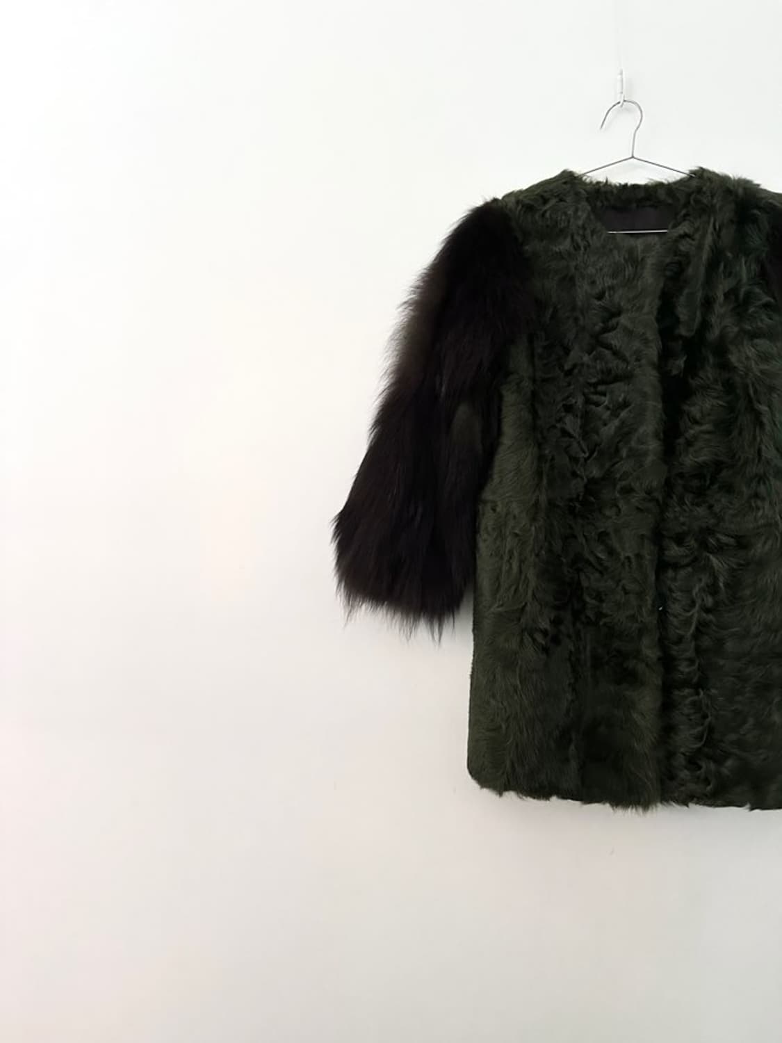 Whir pattern mix color fur jacket  상품이미지2