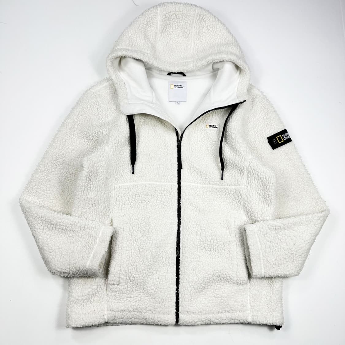 내셔널지오그래픽 화이트 후리스 후드집업 (XL) 상품이미지2