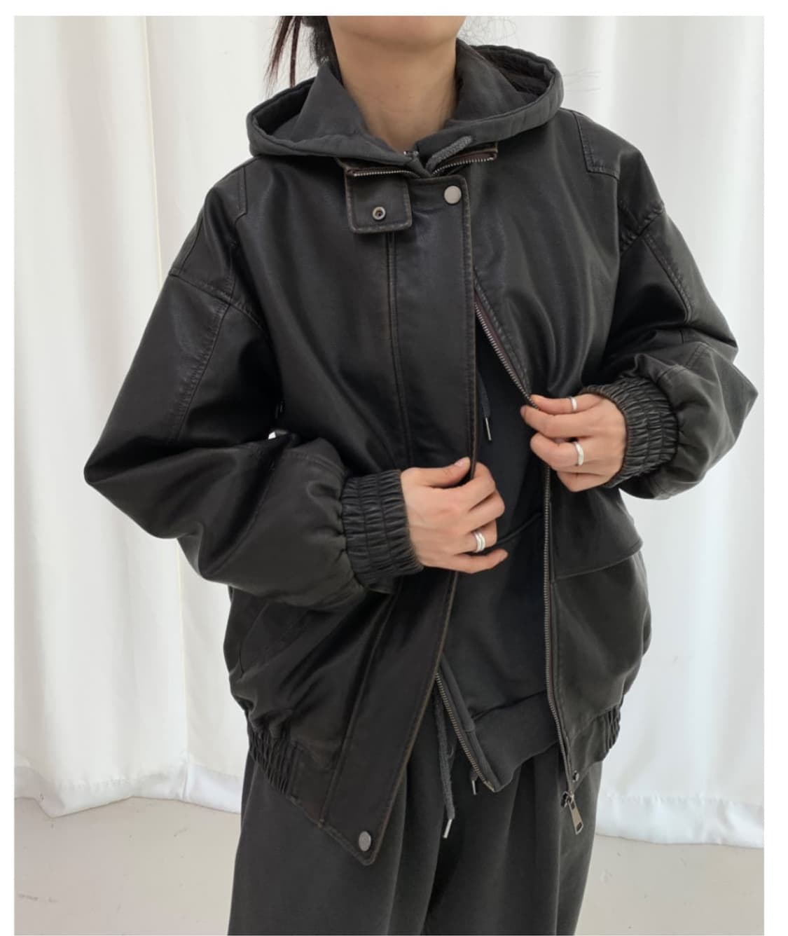 페인티드우드 빈티지 레더 자켓  상품이미지2