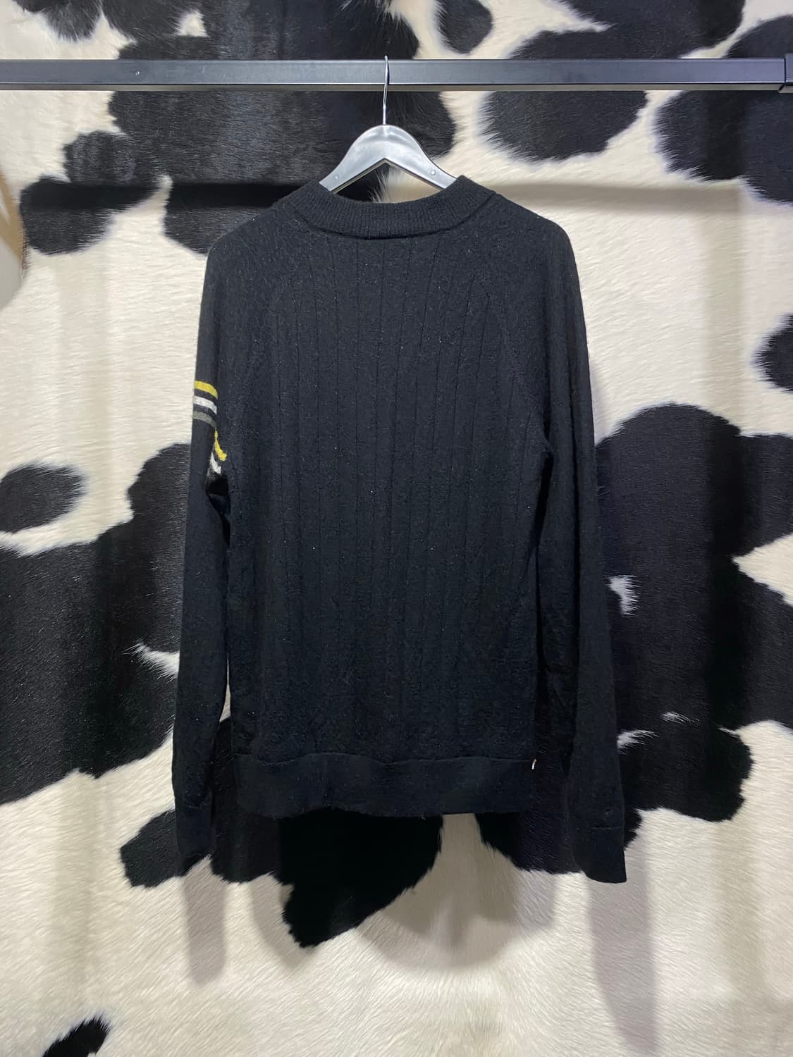 Adidas 삼선 반집업 블랙 니트 상품이미지5