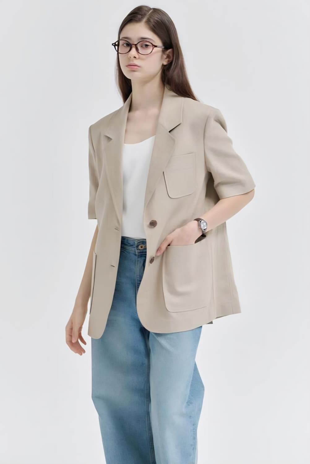 NILBY P 닐바이피 25MN 린넨 하프 슬리즈 자켓[32] 상품이미지3