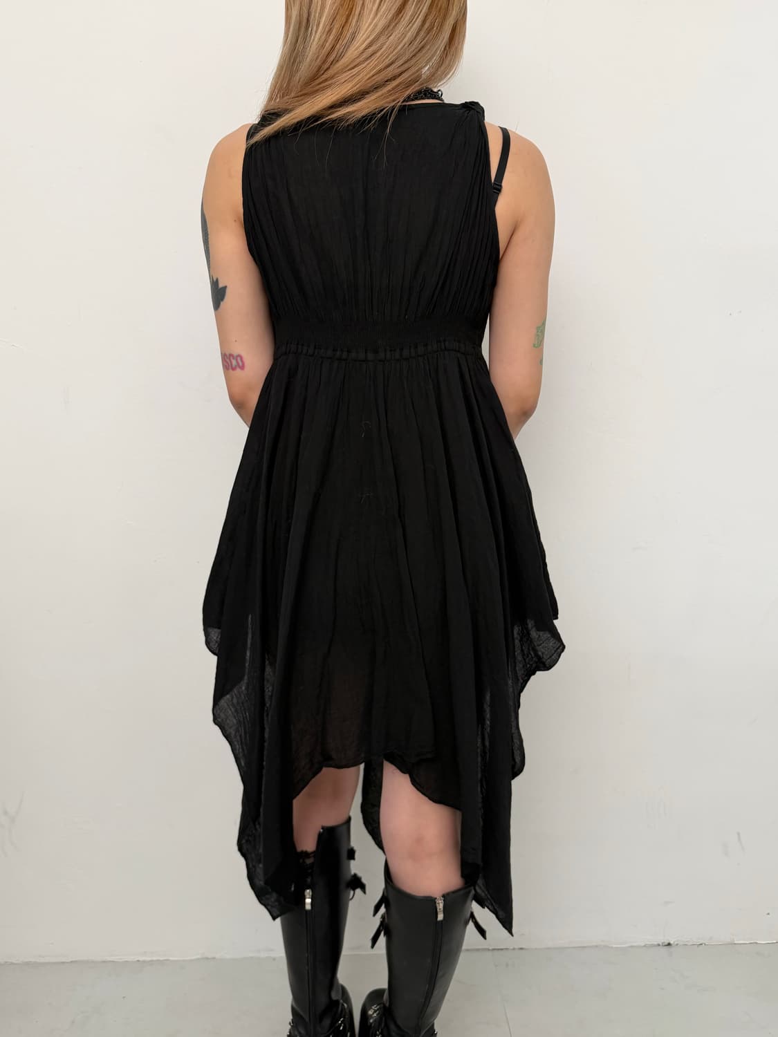 블랙 언발 미디 원피스  상품이미지3