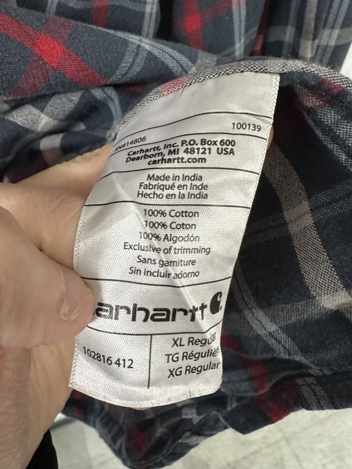 [XL] CARHARTT 칼하트 빈티지 코튼 체크워크셔츠 상품이미지4