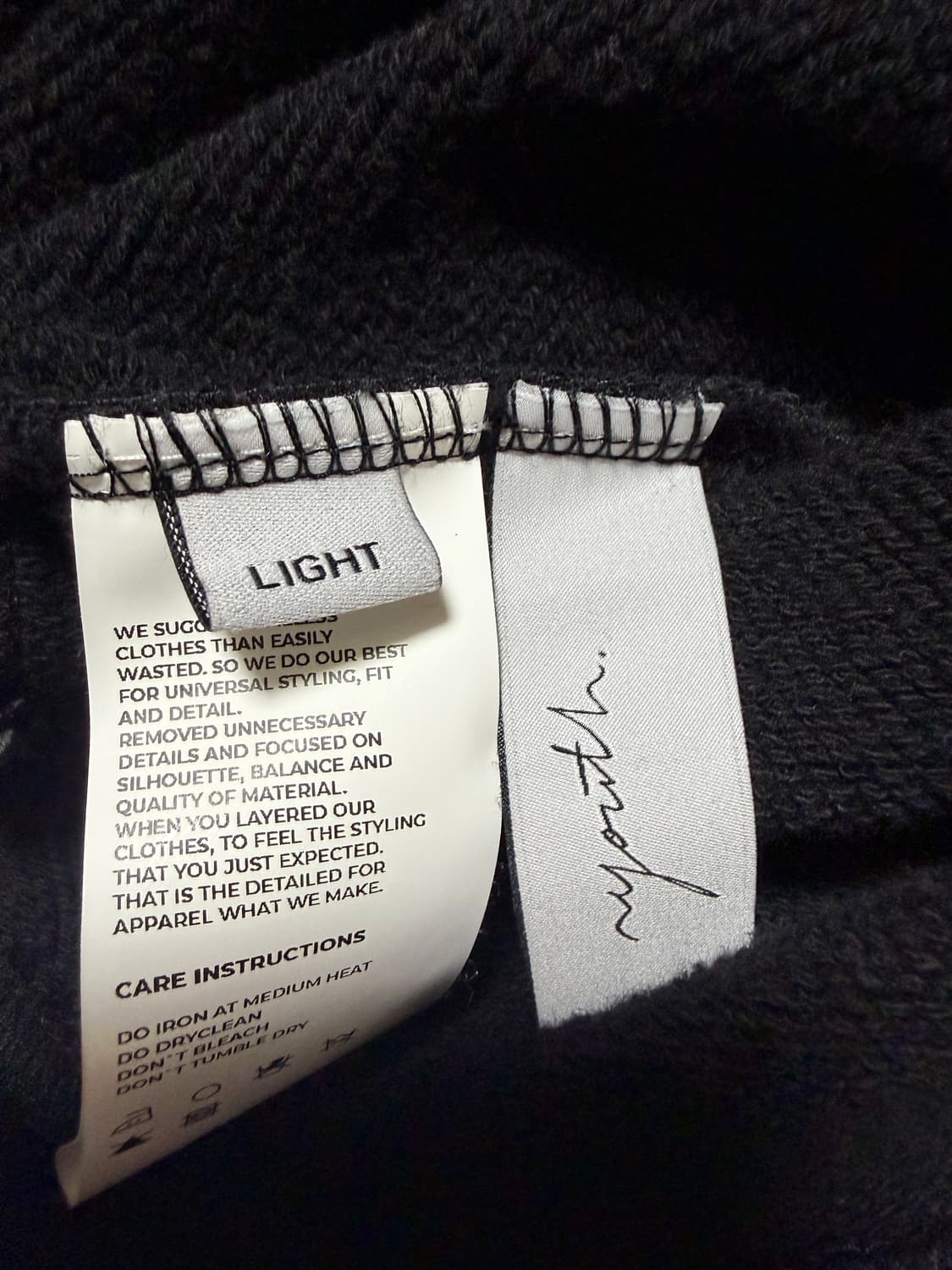 유스 컷오프 하프집업 스웨트셔츠 블랙 L 상품이미지4