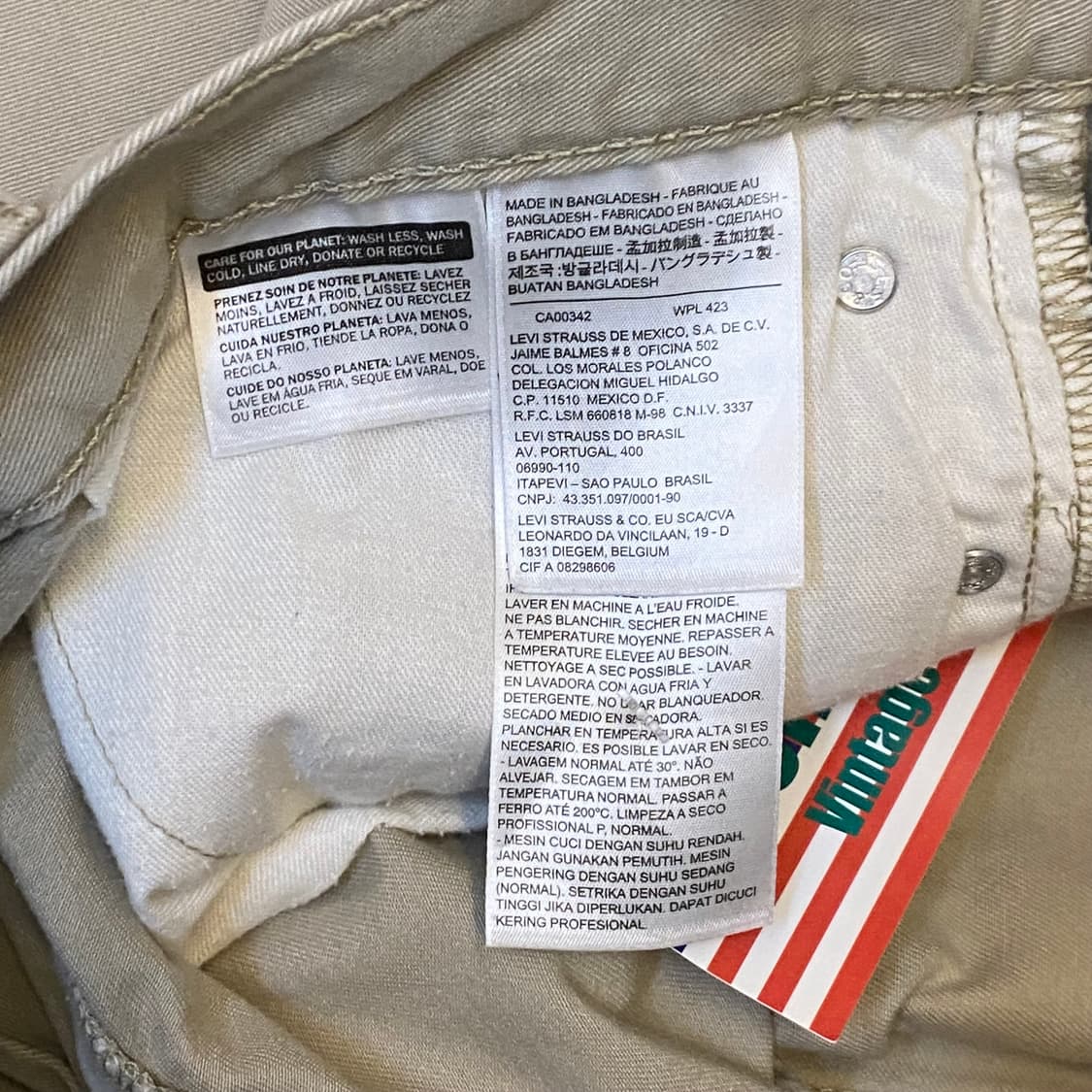 빈티지 리바이스 514 베이지진 청바지 상품이미지3