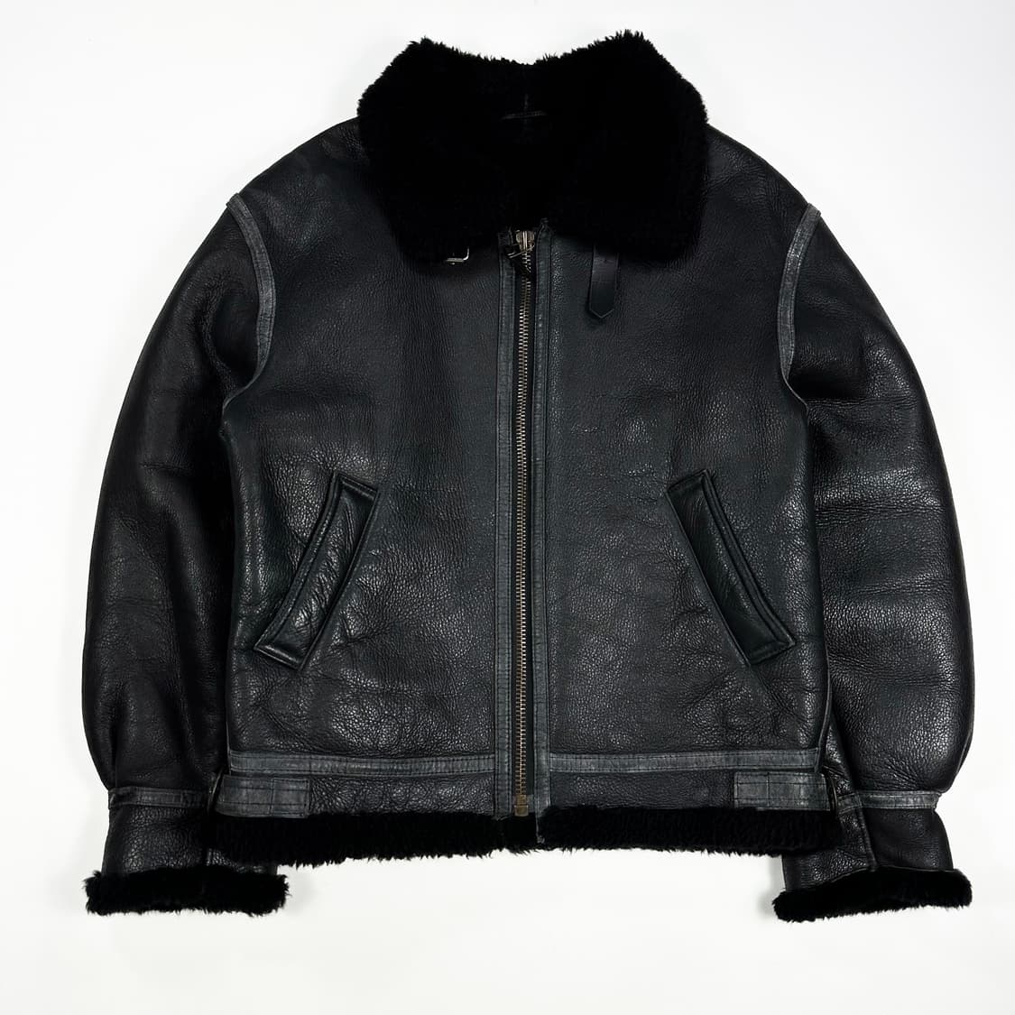 미군 US B-3 리얼레더 블랙 무스탕 (XXL) 상품이미지2