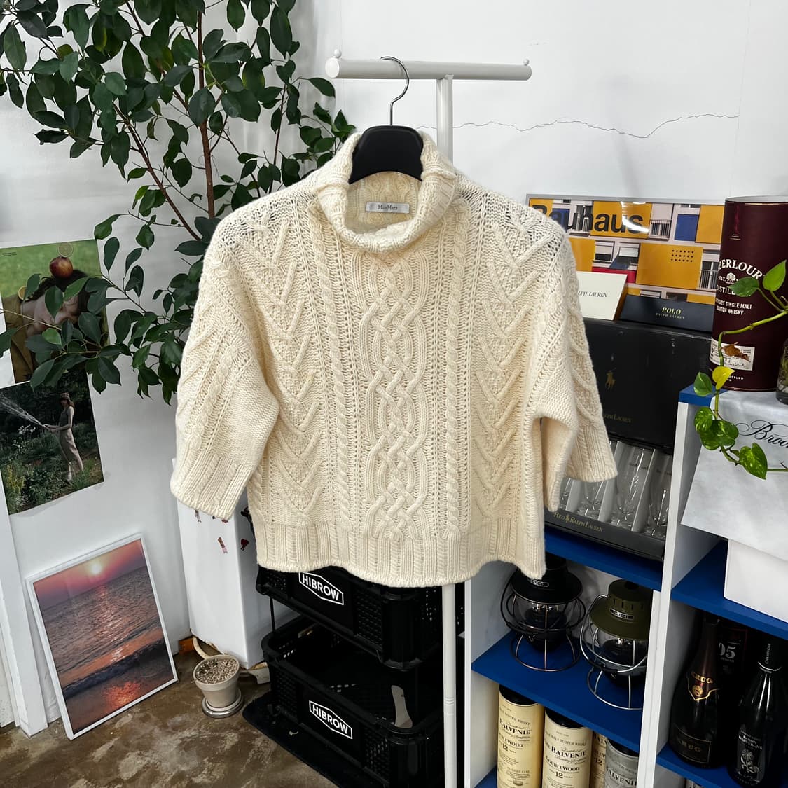 막스마라 캐시미어100% 케이블 터틀넥 S 상품이미지1