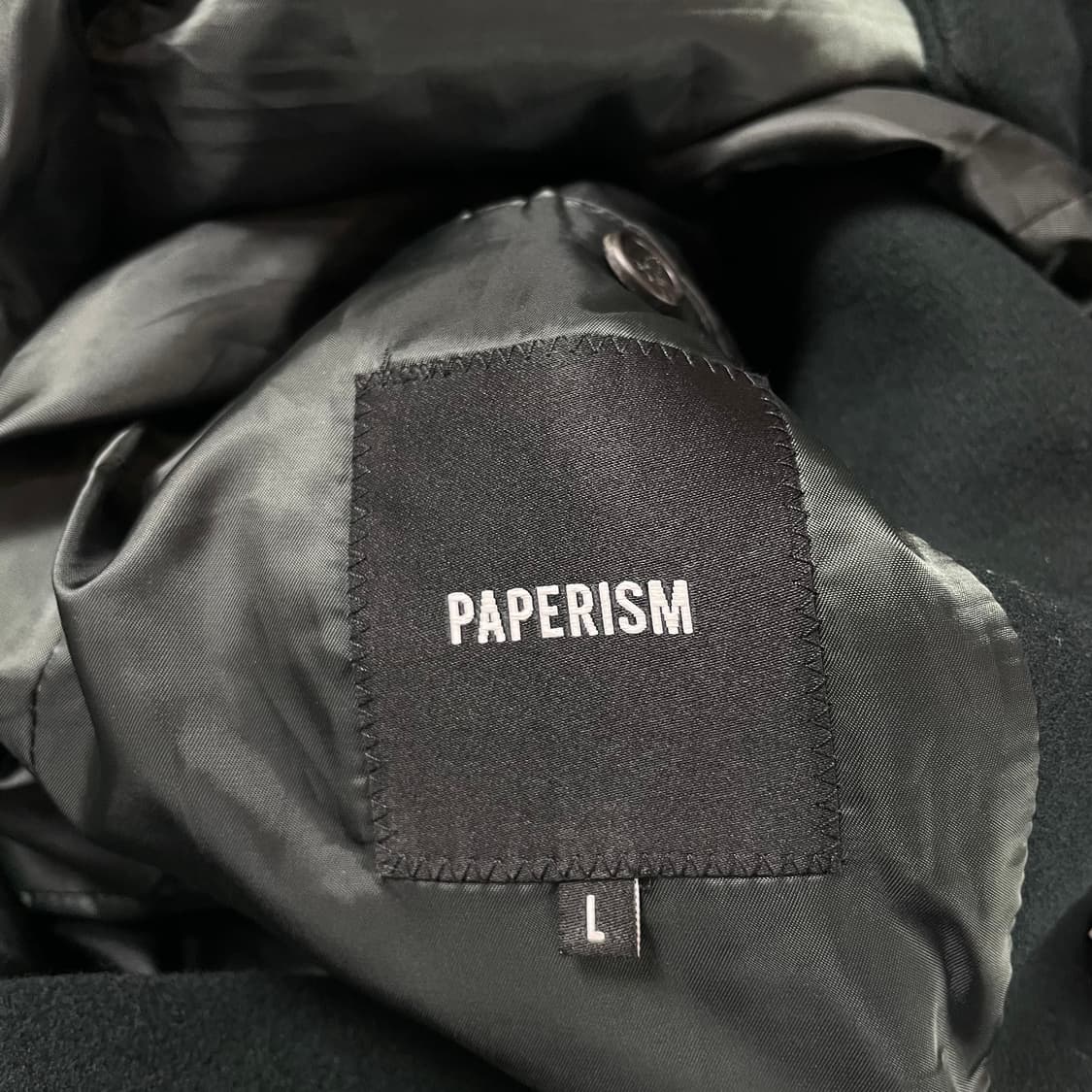 페이퍼리즘 딥그린 울 미디 코트 L 상품이미지5