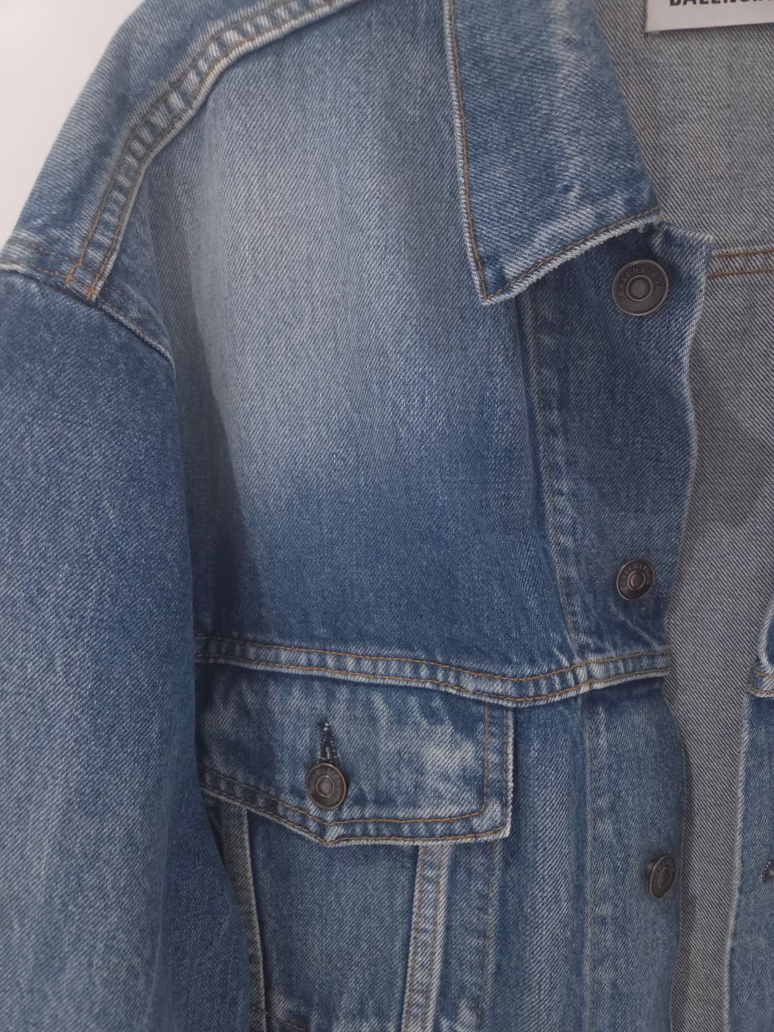 발렌시아가 백로고 데님 청자켓 40Size 상품이미지4