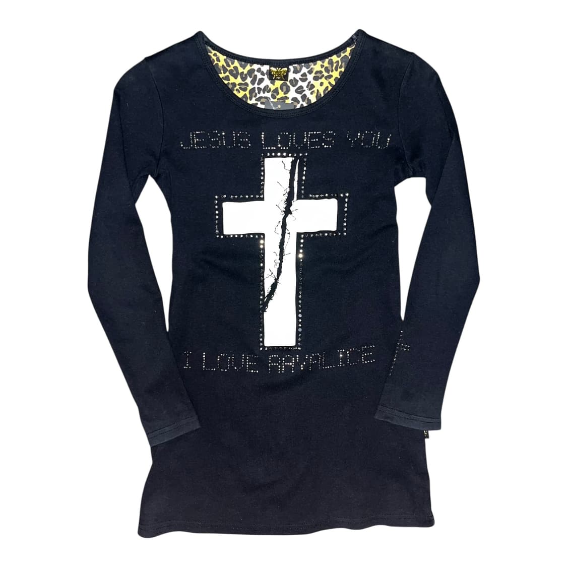 십자프린팅 큐빅 긴팔티 갸루y2k 상품이미지1