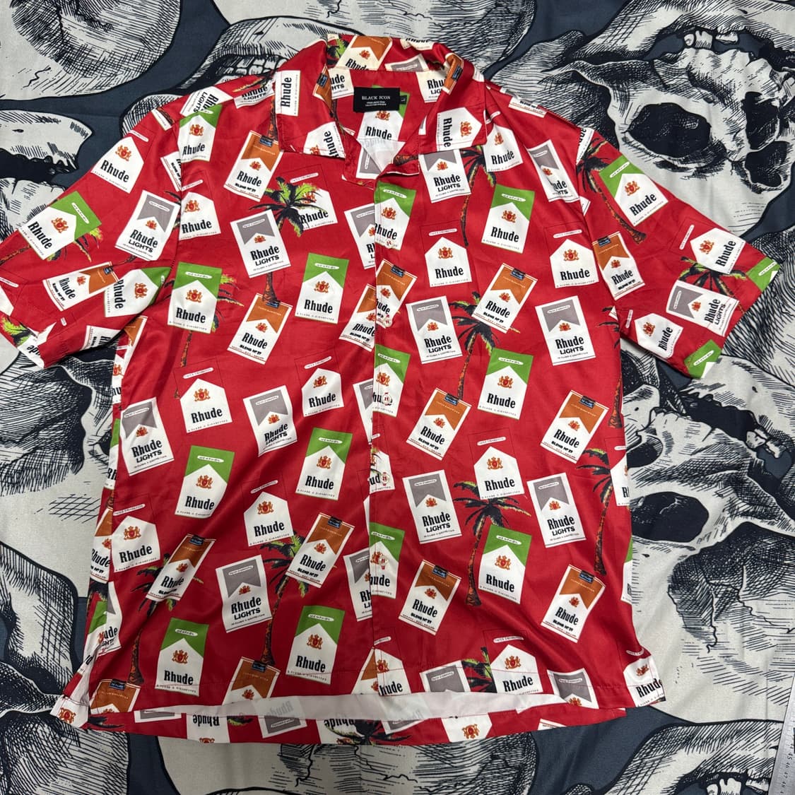 rhude 블랙아이콘 하와이안 말보로 셔츠 100 L  사이즈 상품이미지1