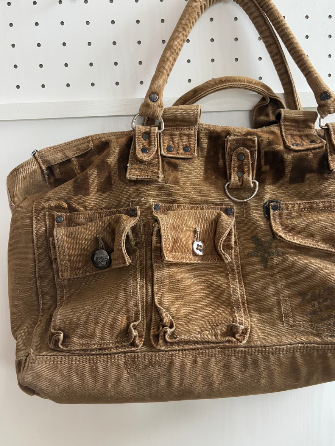 Brown vintage printed big shoulder bag 상품이미지2