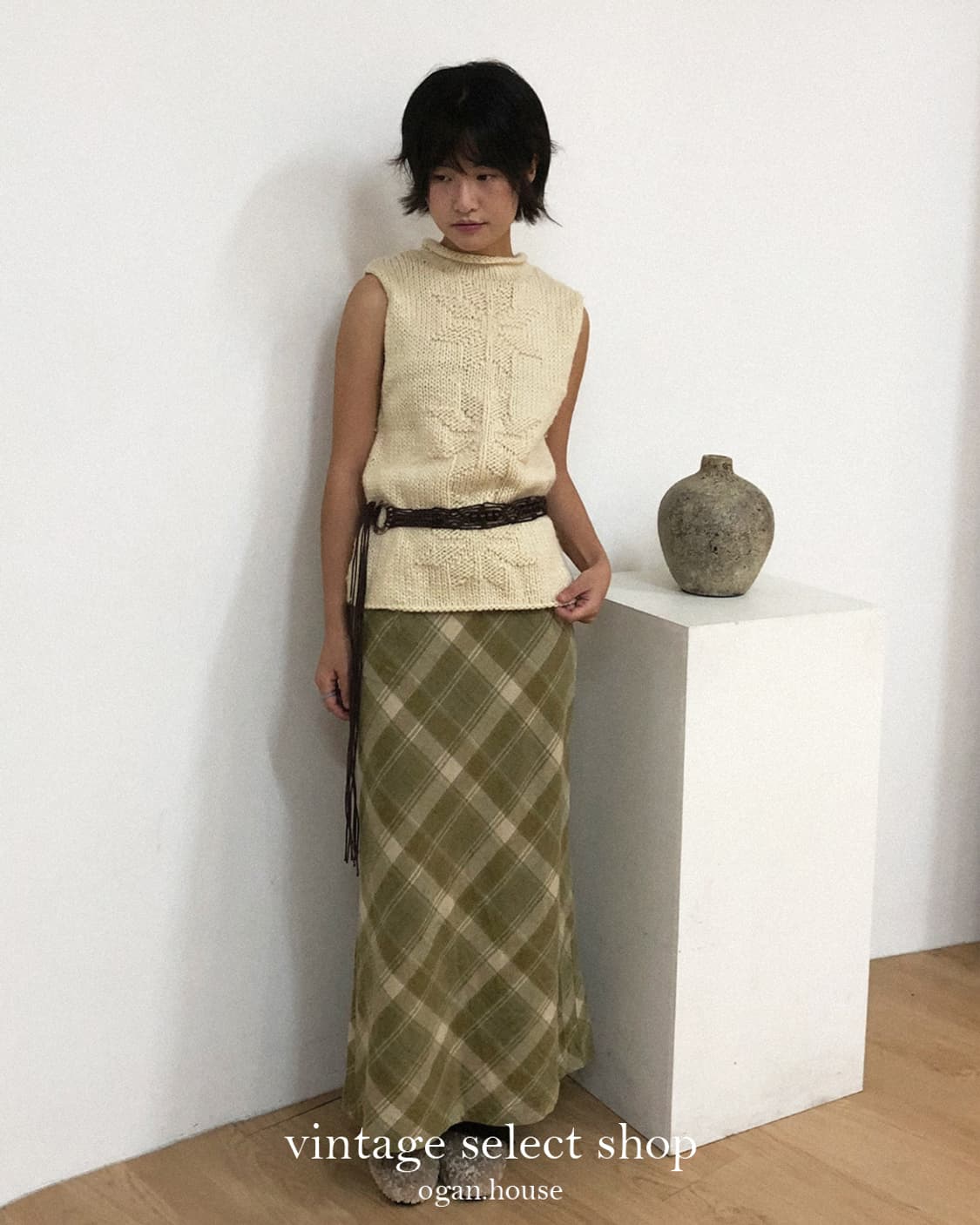 vintage snow wool knit vest 상품이미지3