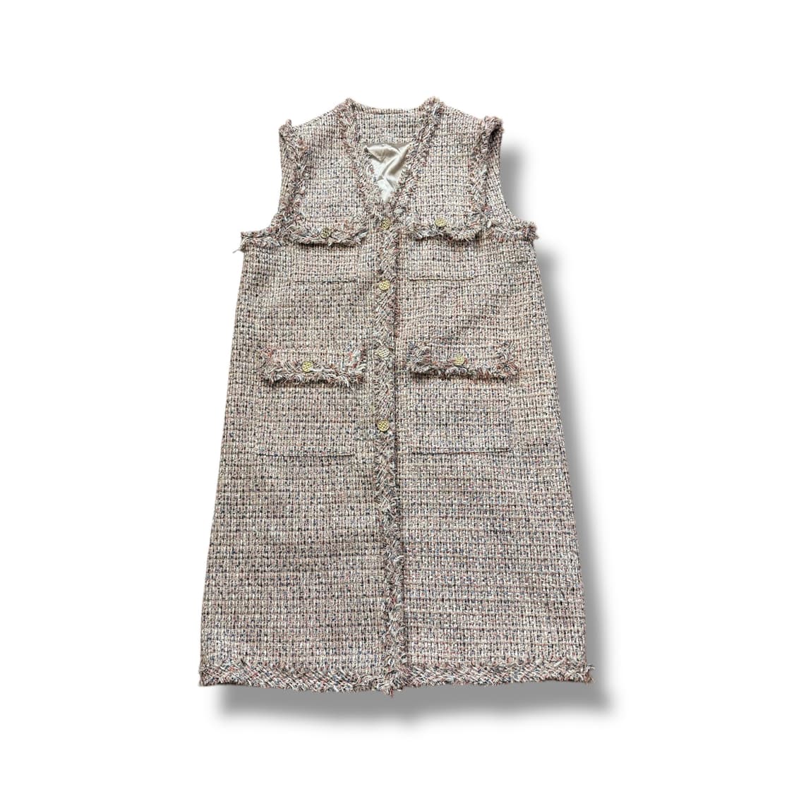 LALALOUNGE 트위트 롱 베스트 상품이미지1