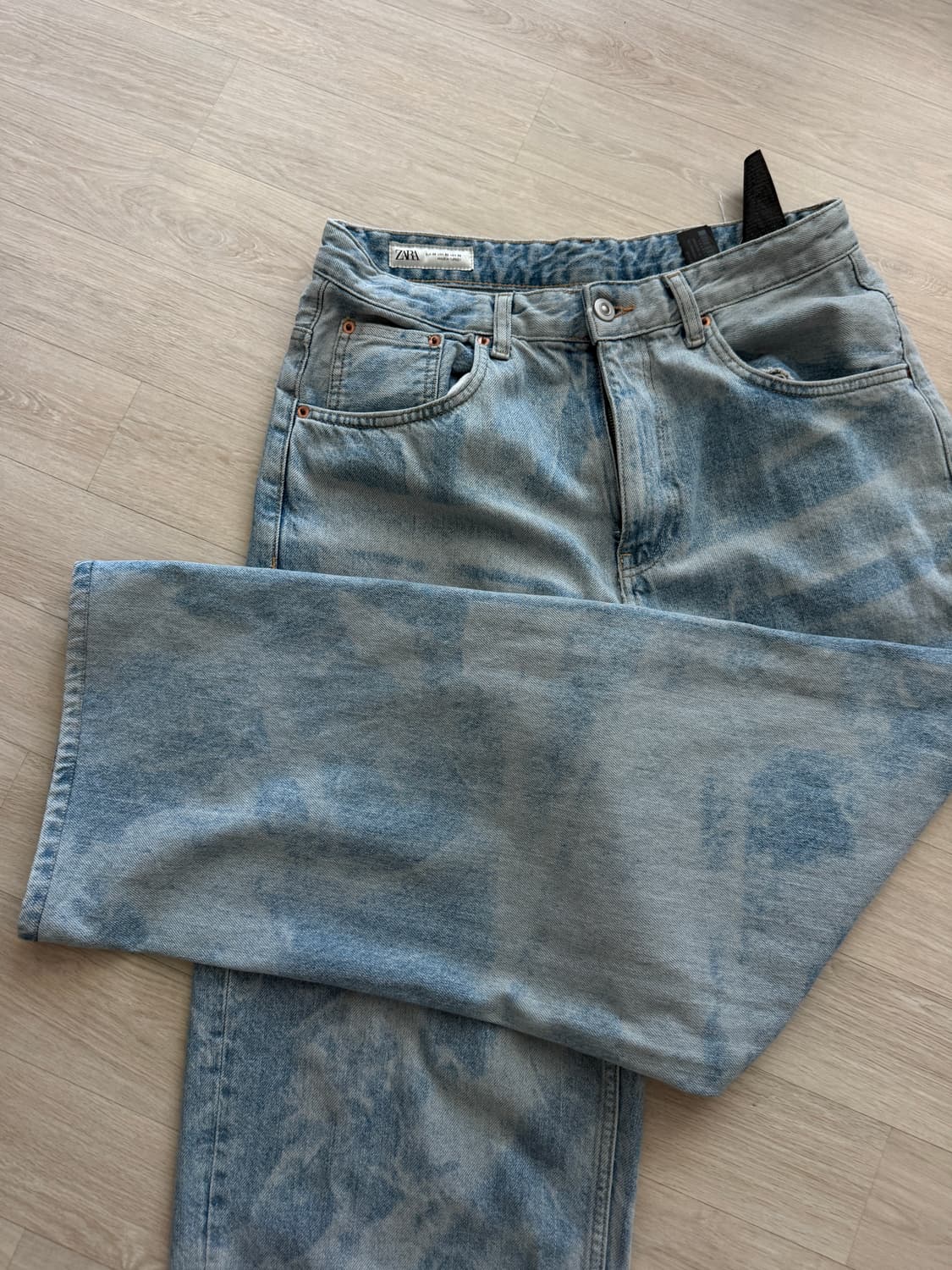 ZARA 와이드 데님 팬츠 라이트 블루 상품이미지2