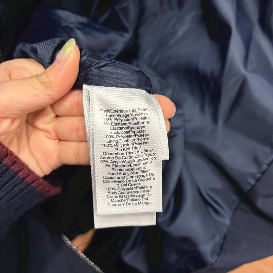 도나카란 뉴욕 롱 패딩 코트 후드 하이넥 밑단 스크링 디테일 다크 네이비 상품이미지8